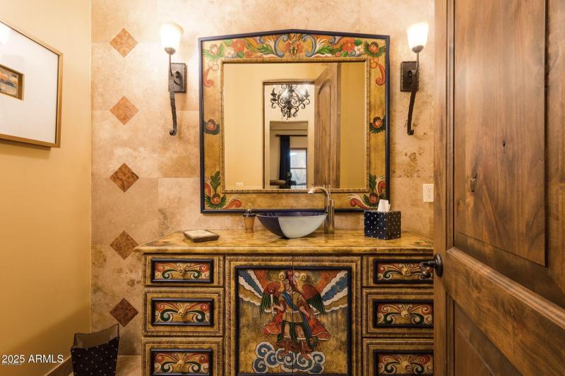 Powder room outside the office