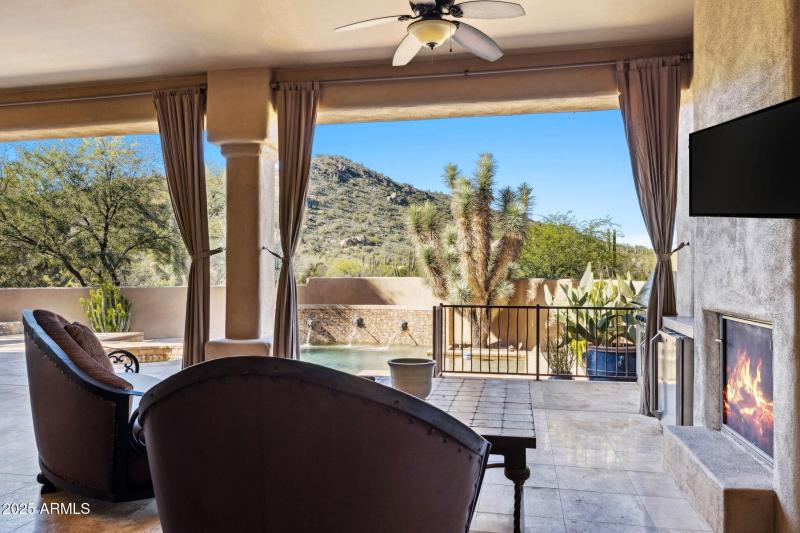 Sit by the fireplace on cool evenings