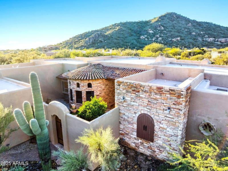 Lush landscaping seen from the air
