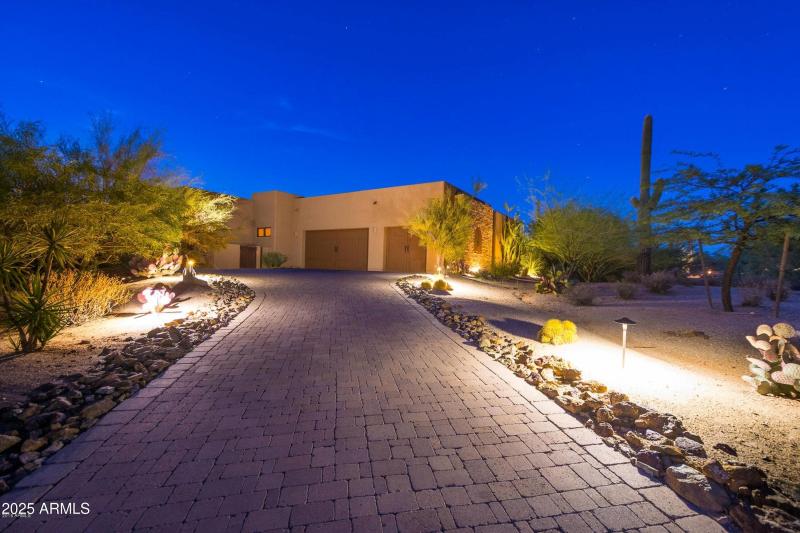 Driveway at night