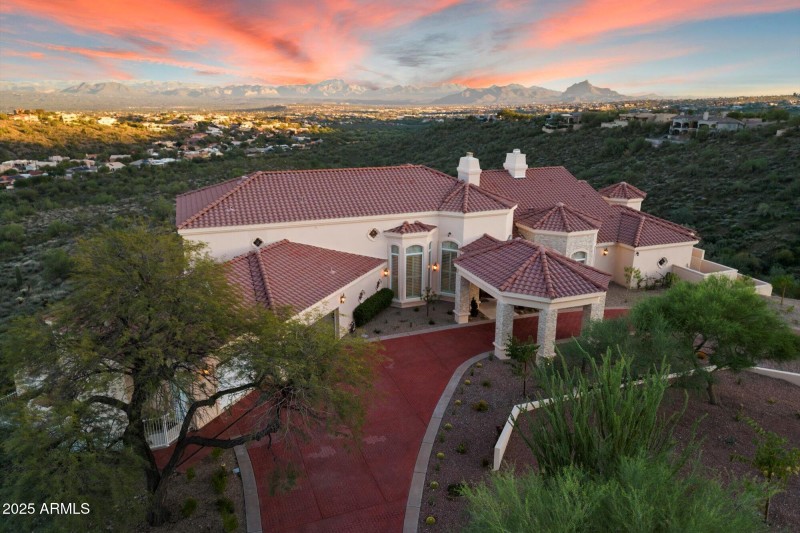 Front Aerial - Drive & Porte Cochere