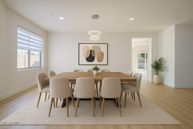 Living-Dining Dining Room Staged