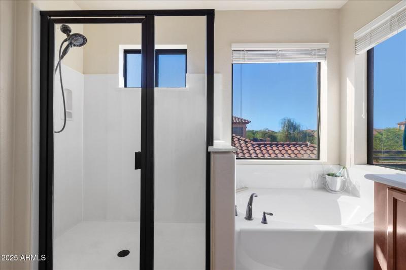 Separate tub and shower