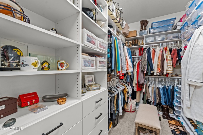 Fully built out primary closet