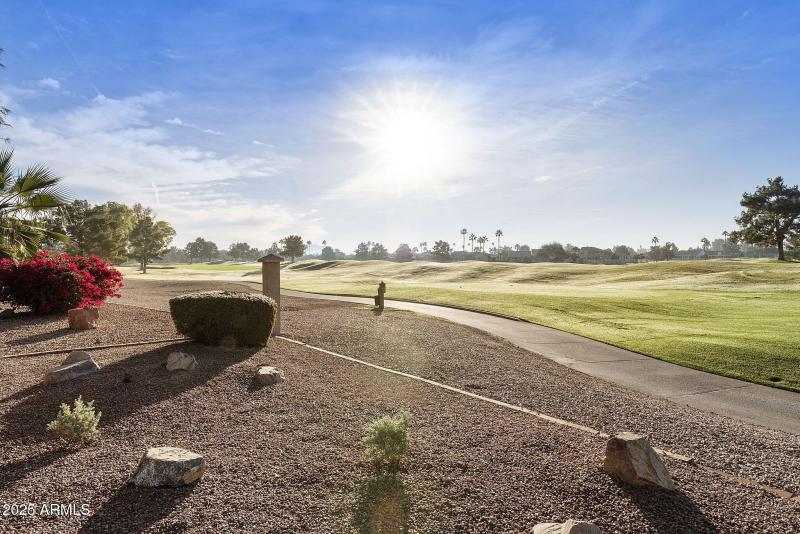 Home along golf course