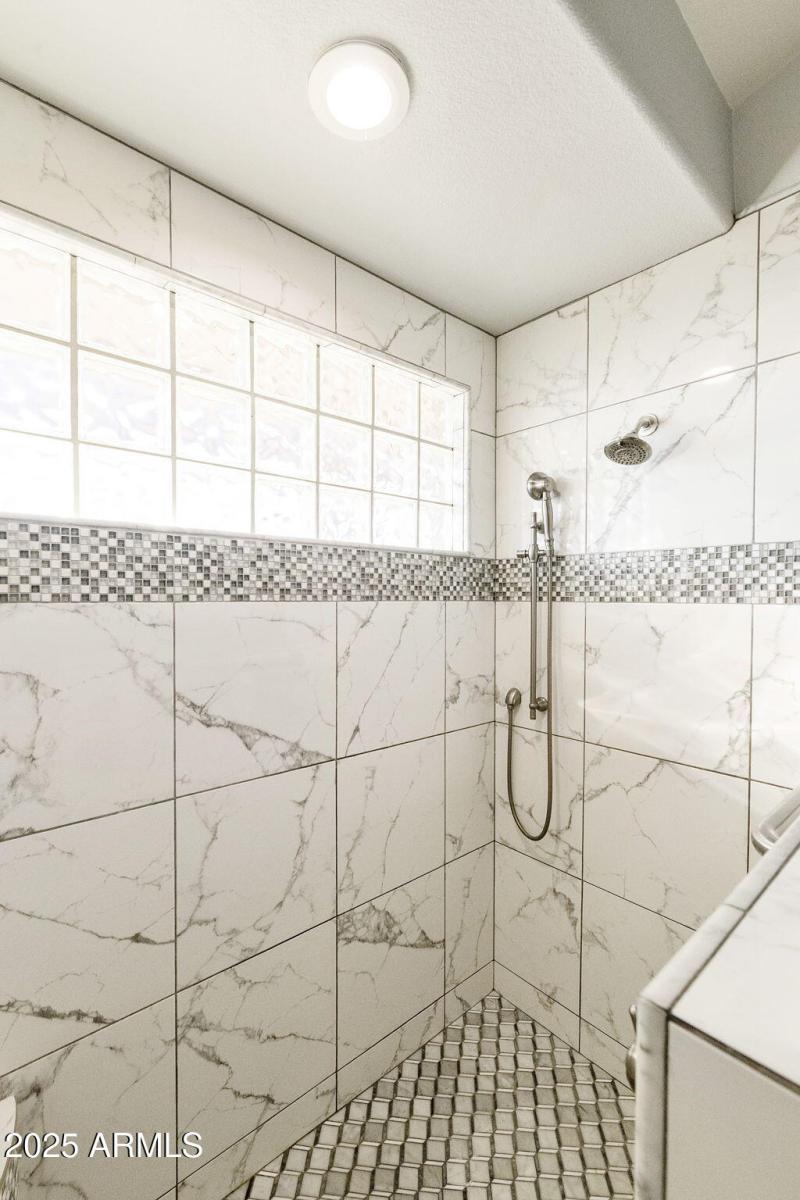 Primary walk-in shower