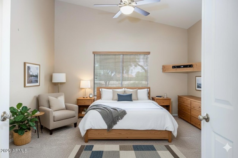 Virtually Staged Primary Bedroom