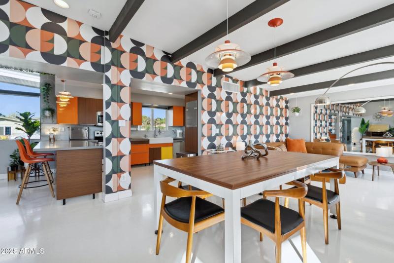 Dining room view to kitchen