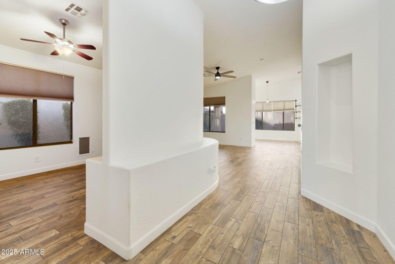 New flooring. Tall Baseboards