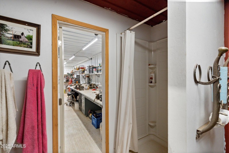 57-Workshop Interior Shower and Storage