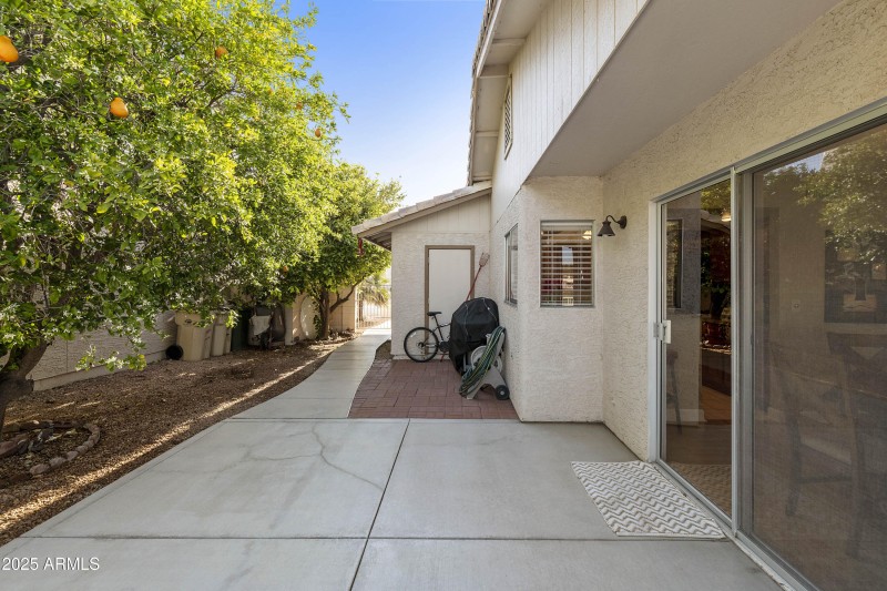 Side patio and walkway