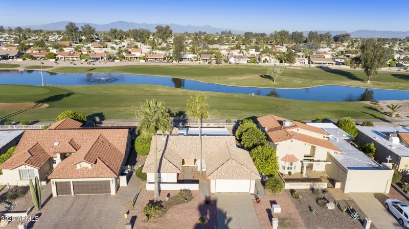 Aerial view - home on golf course