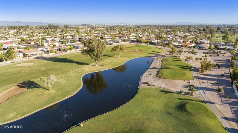 Aerial course and lake view