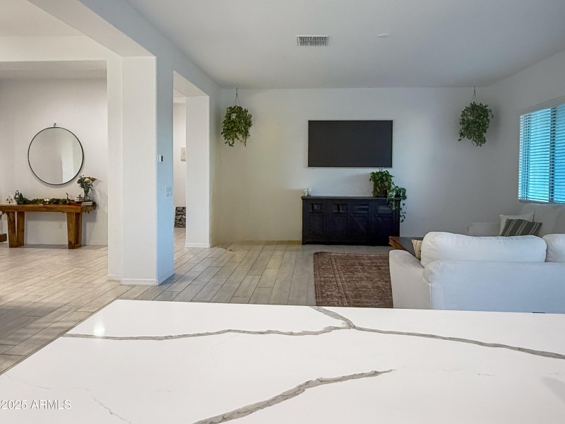 Kitchen View to Open Living Room