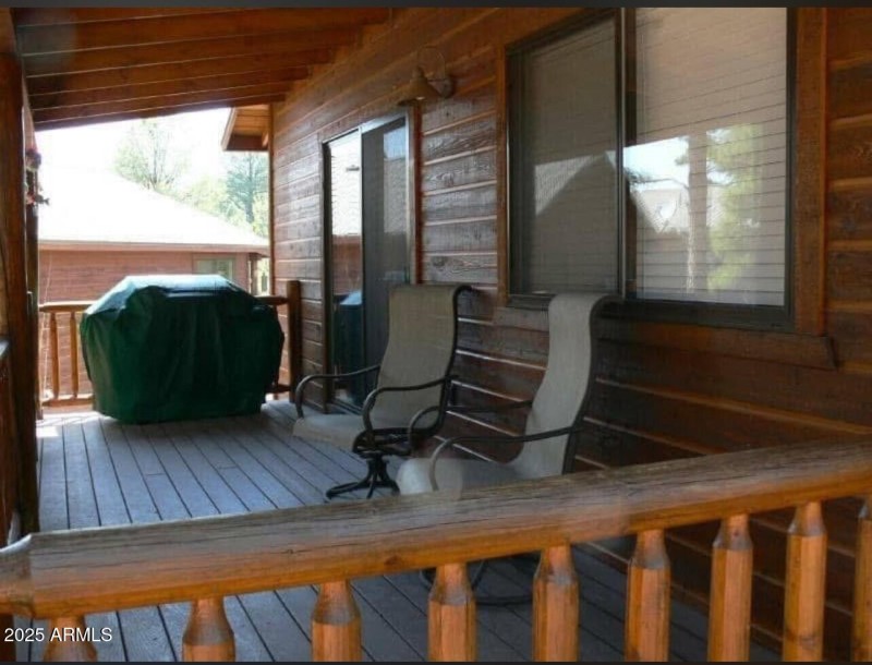 Covered deck with views
