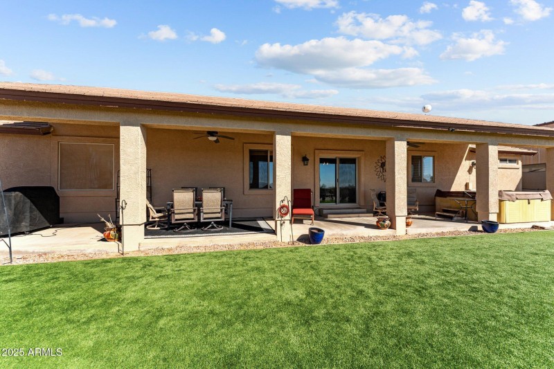 Large, covered patio