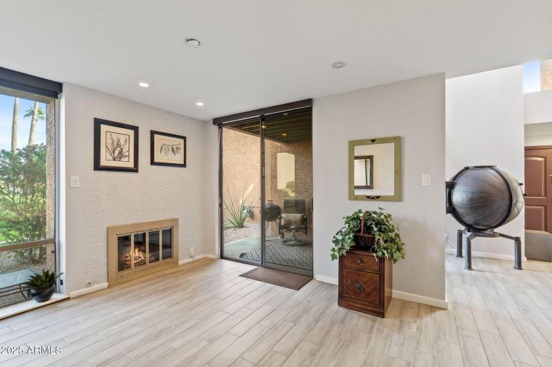 Living Room, Patio Fireplace