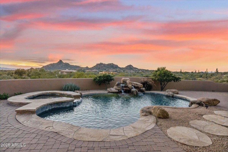 View of Pinnacle Peak at Sunset
