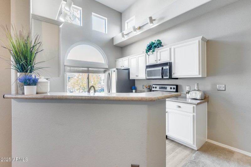 Kitchen Tall Ceilings and Large Window