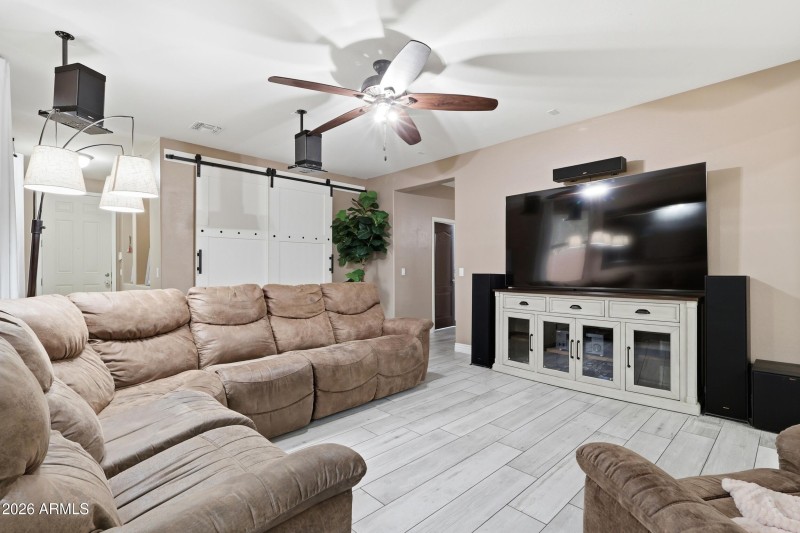 custom barn doors at den