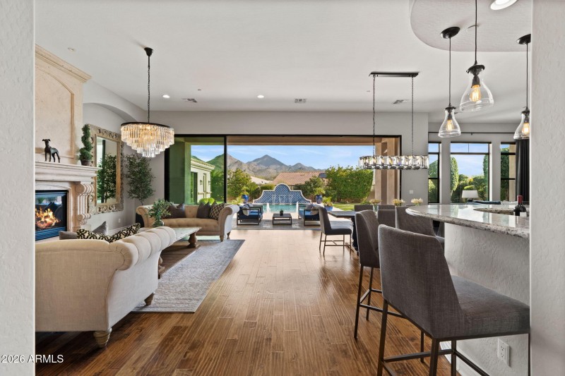 Living Room w Bar Area