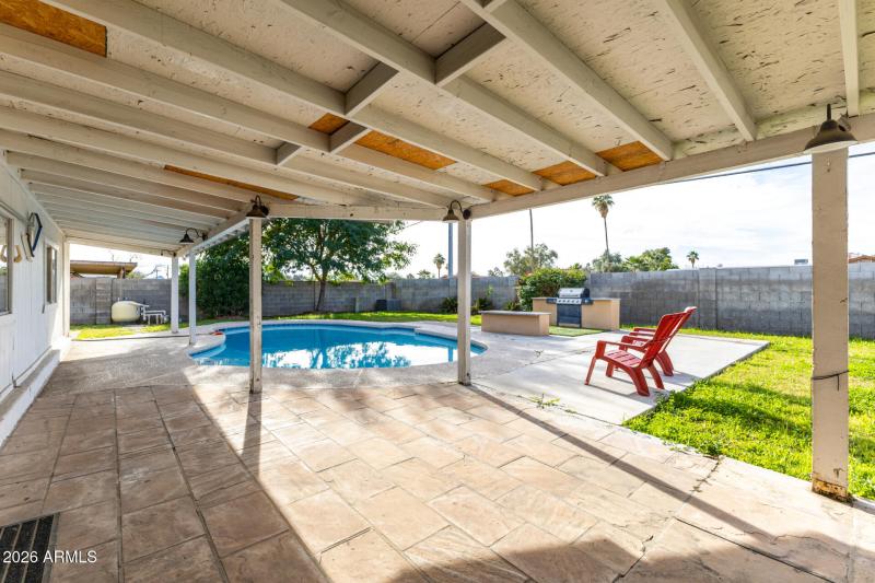 Covered Patio & Pool View