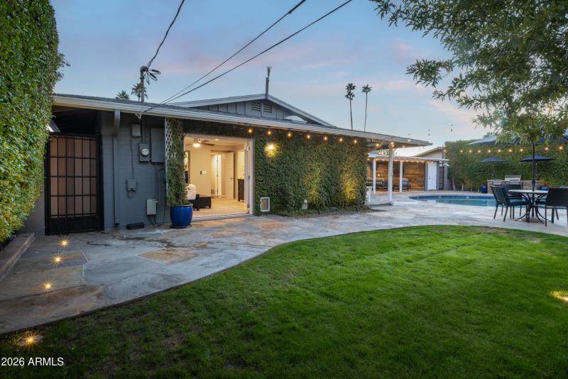 Backyard to primary bedroom