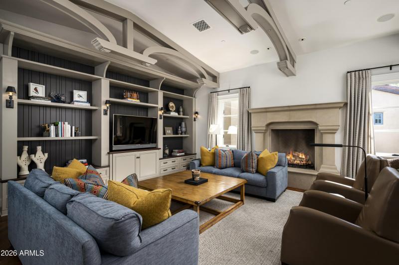 TV/Game Room with Fireplace