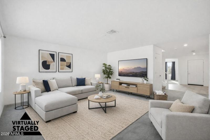 Virtually Staged Living Room/Great Room