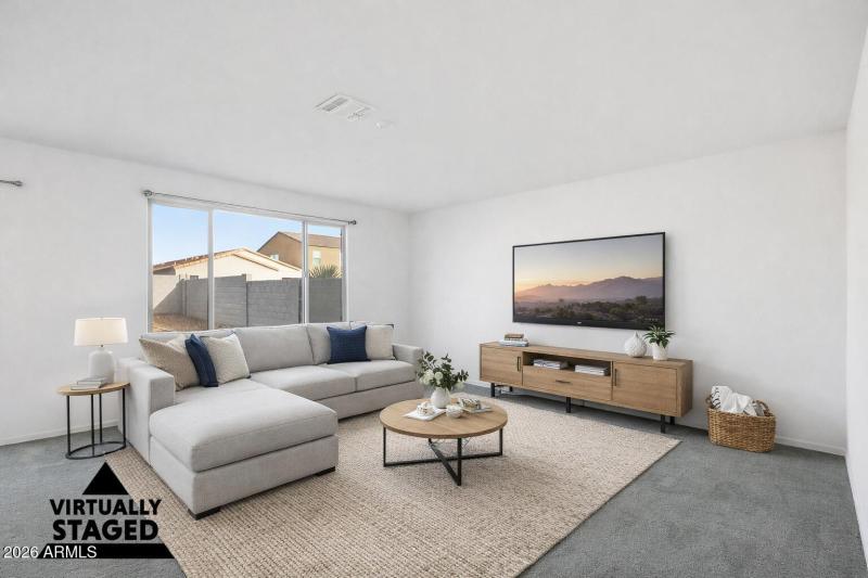 Virtually Staged Living Room/Great Room