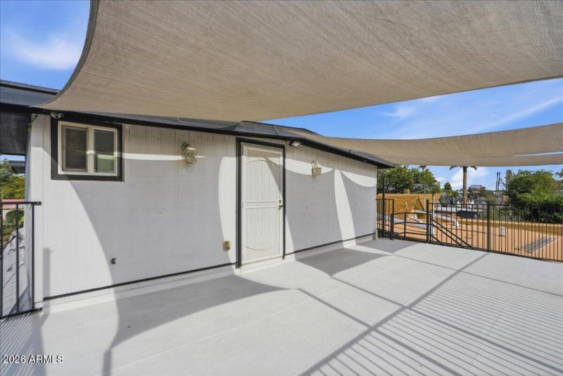 Rooftop deck & apartment entry