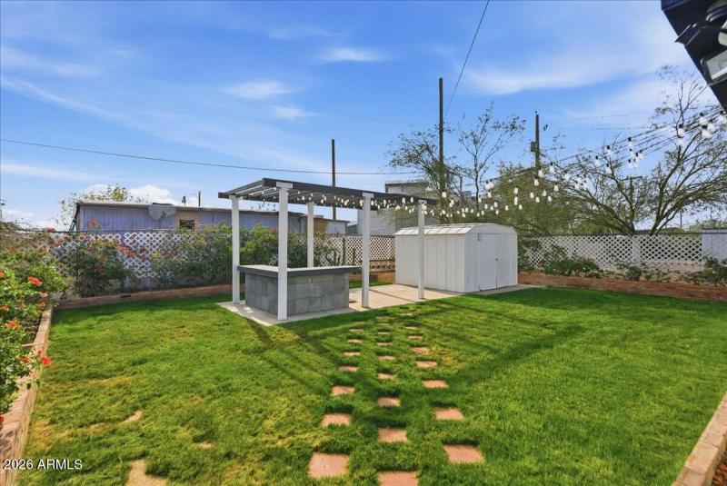 Large pergola and grilling area