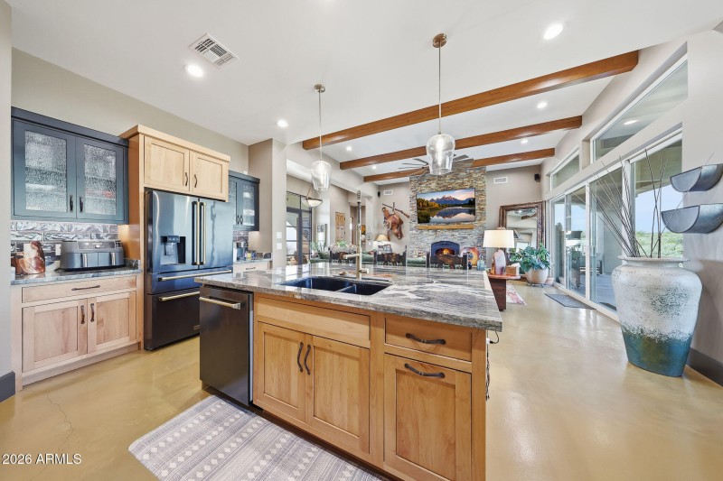Kitchen overlooking great room