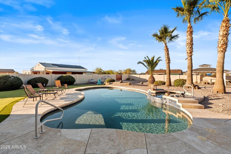 Resort Pool and Spa with Palms