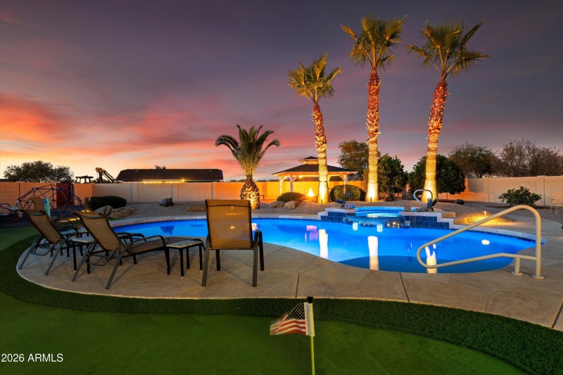 Heated Pool With Spa and Lighting