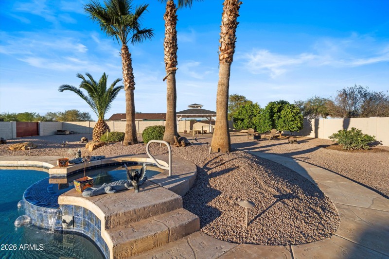 Heated Spa with Pool Waterfall