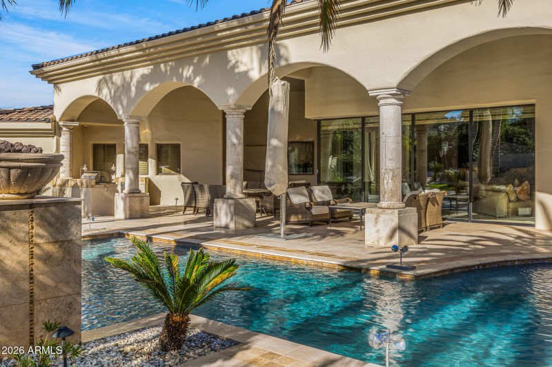 63pool and outdoor dining lounge