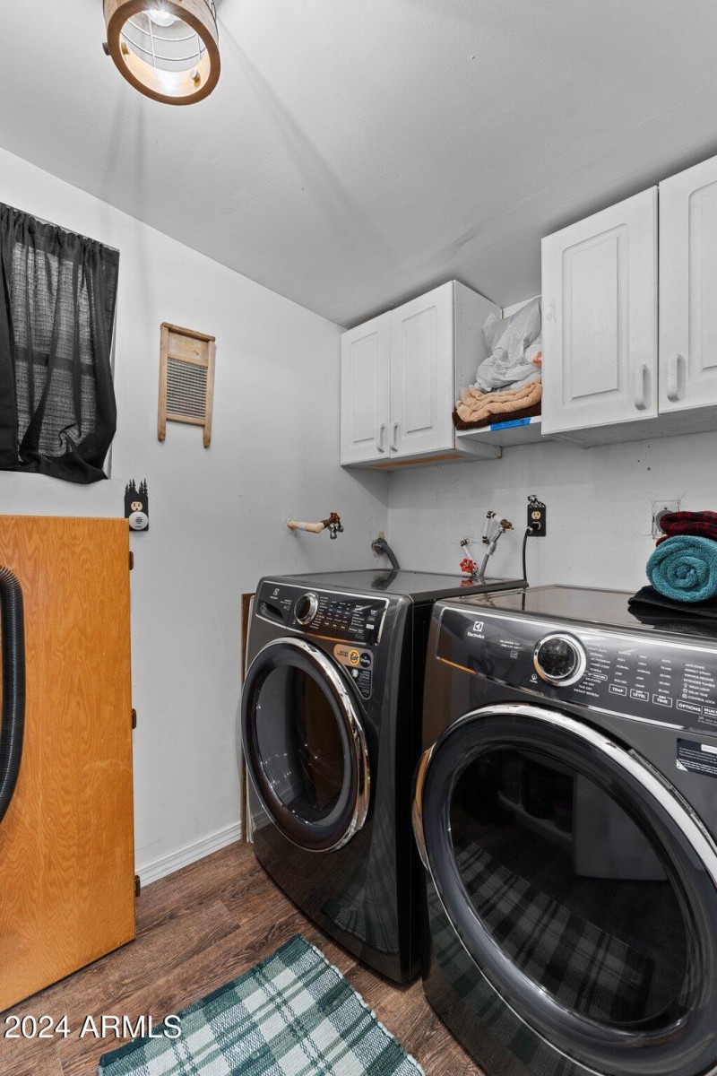 Inside, upstairs laundry