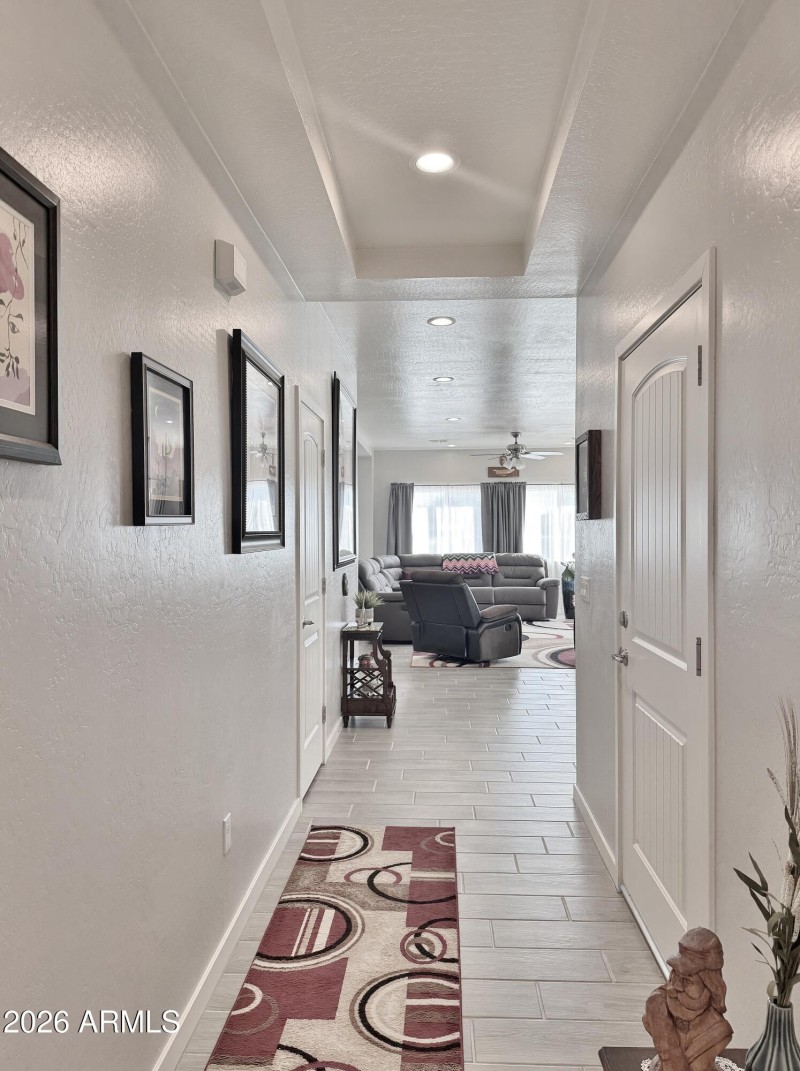 Coffered ceiling in entry