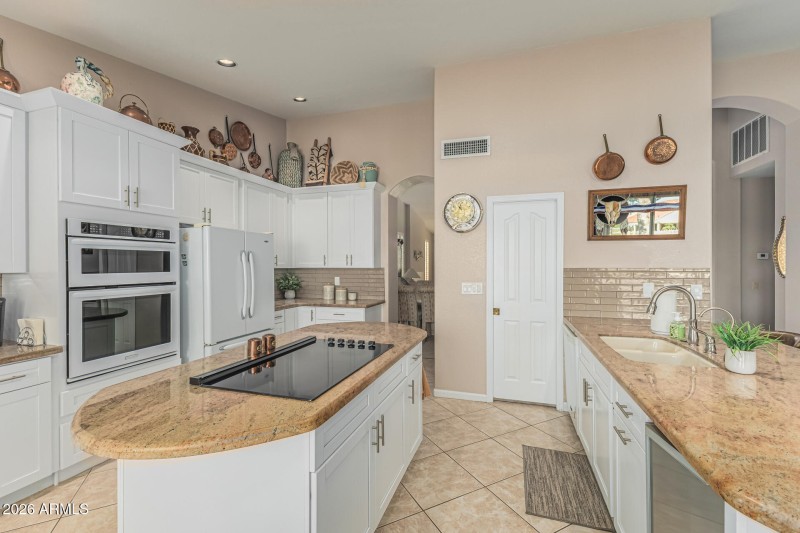 Island with Cooktop Stove