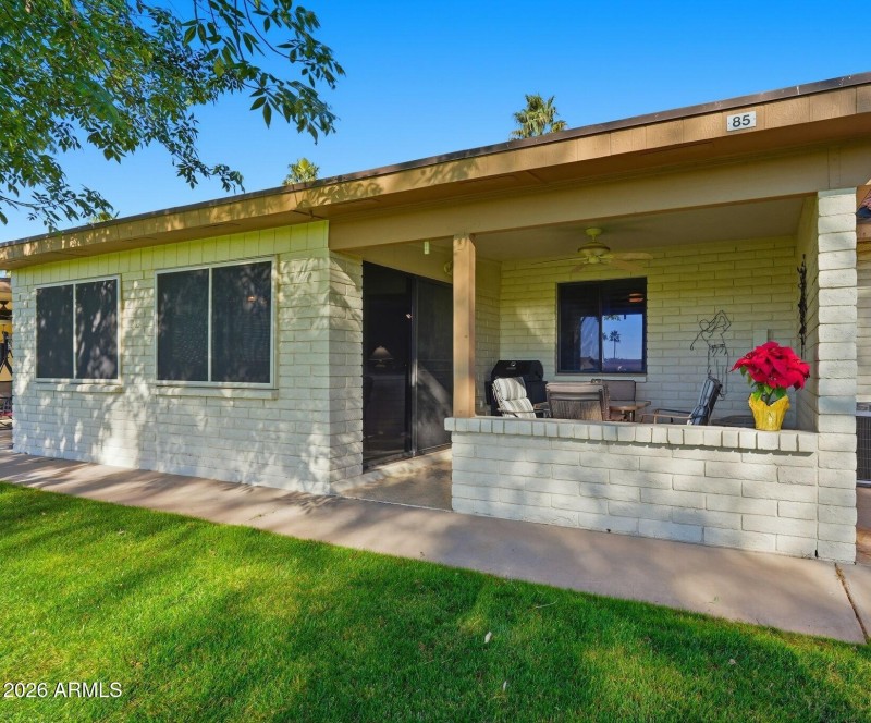 South-facing patio to the Golf Course