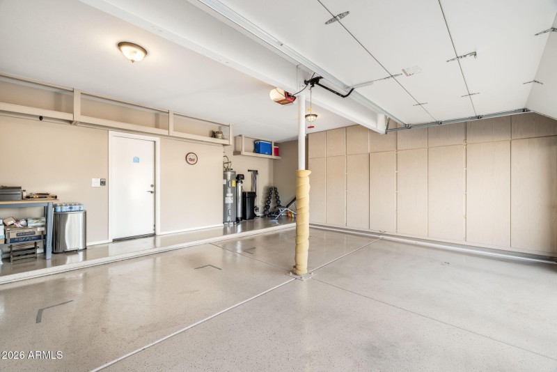 three car garage w/ storage