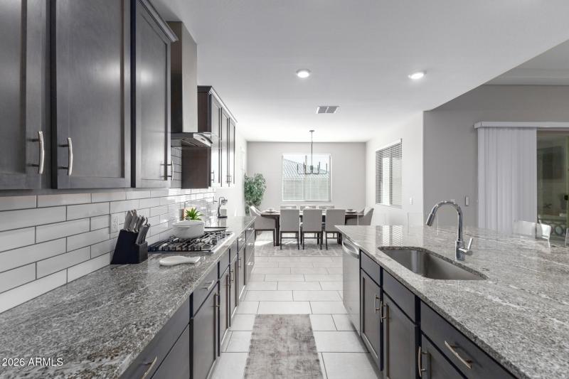 Kitchen looking toward dining area