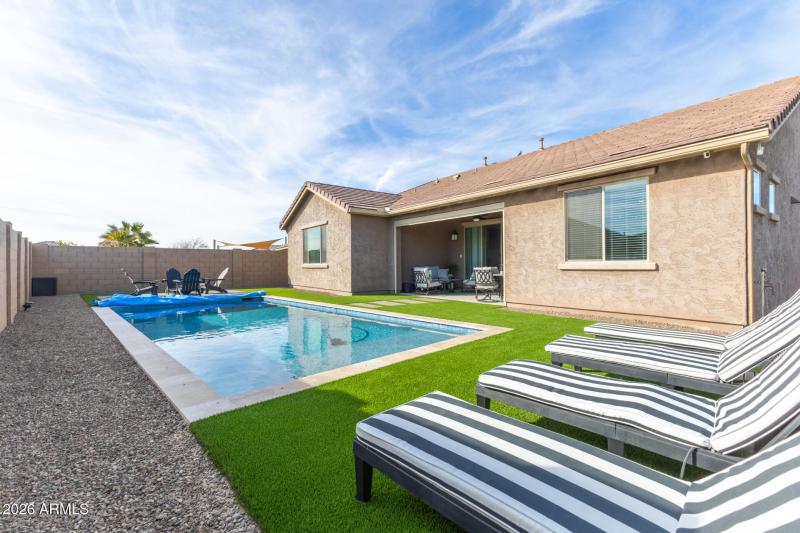 Pool and covered patio view