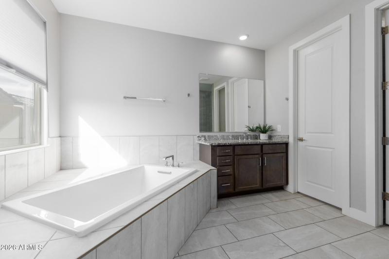 Primary bathroom with soaking tub