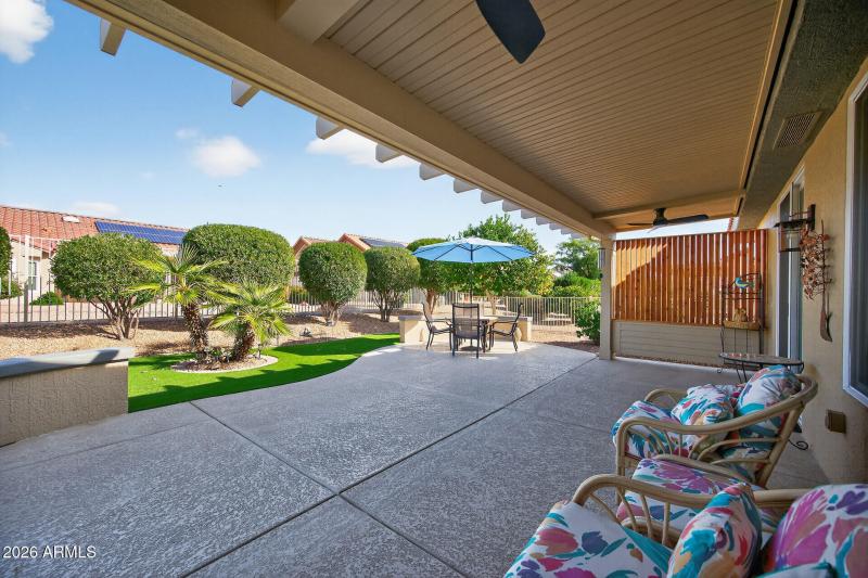 Ceiling fan added to the back patio