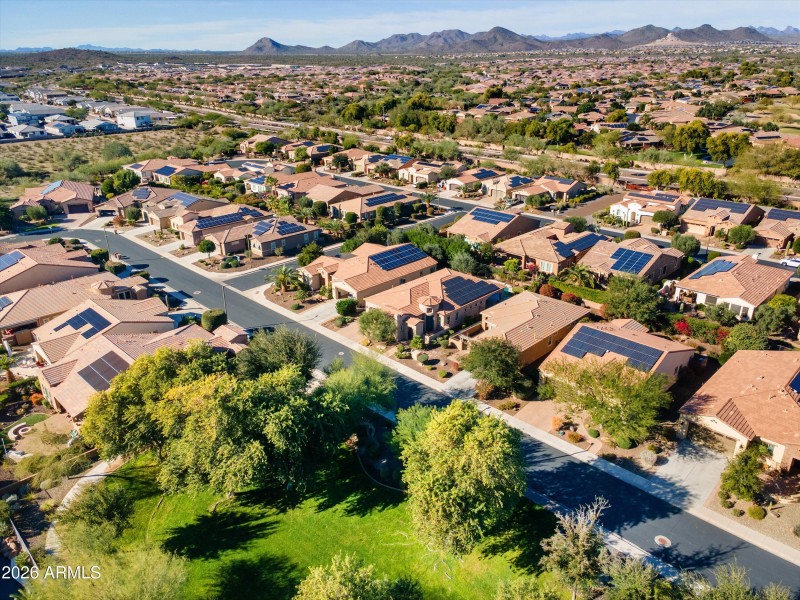 AERIAL VIEW OF HOME ACROSS FROM PARK
