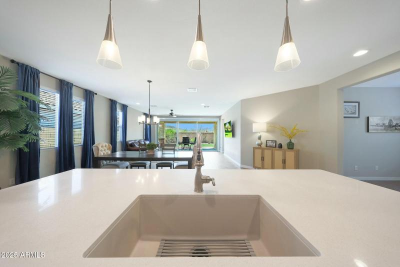 Chef's kitchen with views