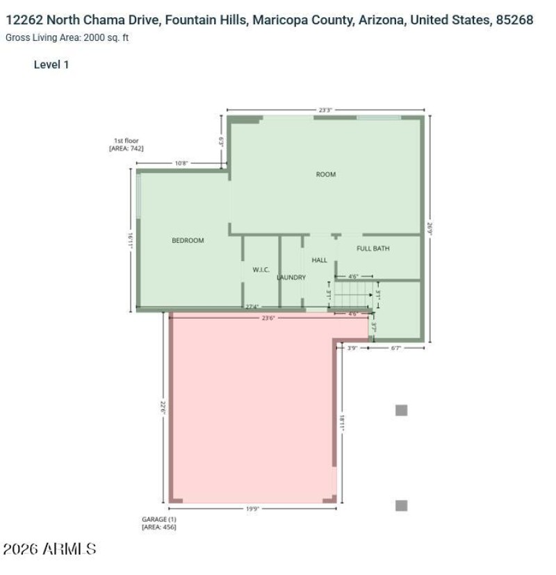 A Unit - Level 1 Flooplan