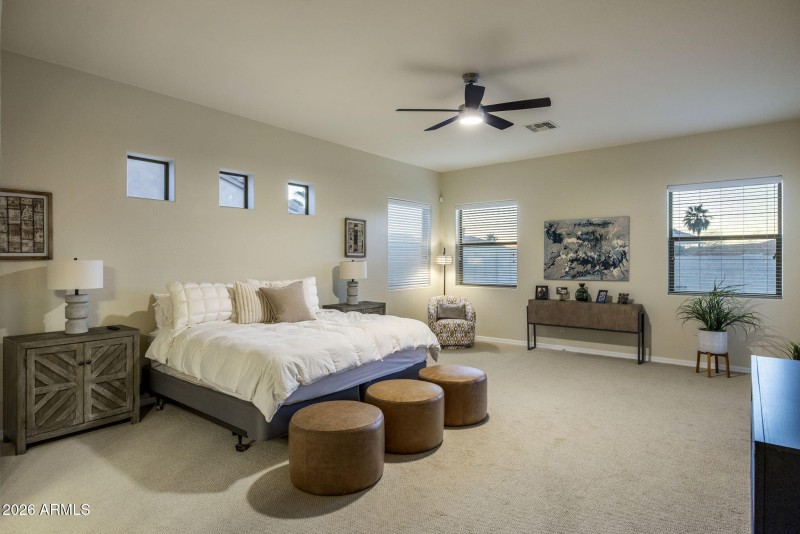 Spacious primary suite